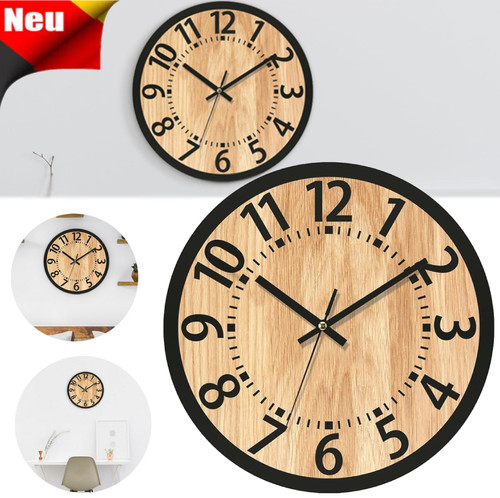 34cm wanduhr uhr holz - 34cm,