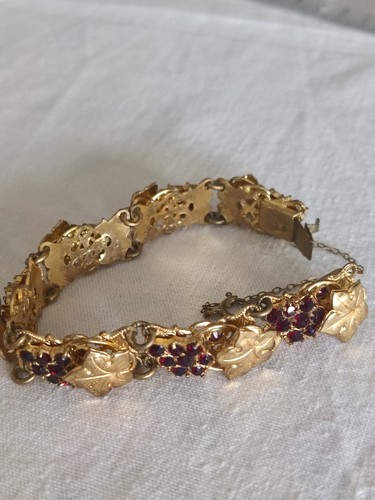 Granatarmband gold double - ,