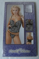 CORSAGEN SET  --  COTTELLI COLLECTION   --  GR. 80B & M  --  SCHWARZ / SILBER