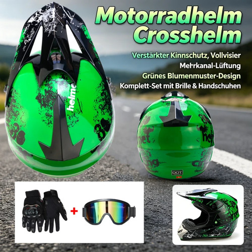 Motorradhelm crosshelm grün - crosshelm,