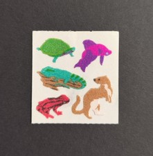 Sandylion Sticker 90er Originalbogen Fuzzy Tiere Exotisch