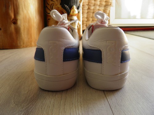 Pony ledersneaker weiss blau - pony, weiss/blau