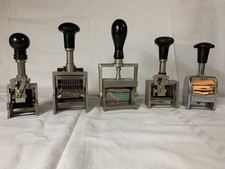 4 x Paginierstempel, 1 x Stempel, Alt, funktionieren alle,  Deko