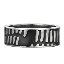cai men Ring Bandring 925/- Sterling Silber oxidiert mattiert Muster Herren NEU