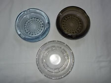 3 Ascher Aschenbecher Glas DDR Original Mitropa Kneipe HO  blau, braun, transpar