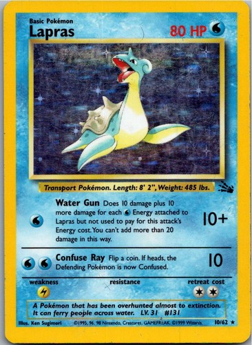 Lapras fossil holo - lapras, 10/62