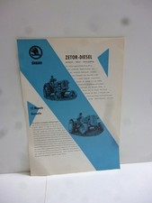 SKODA ZETOR-DIESEL 25 A u. 25 K traktor Original Schlepperprospekt 2 Seiten