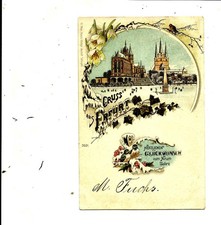 Gruss aus Erfurt, Jugendstilkarte, gest. 1896