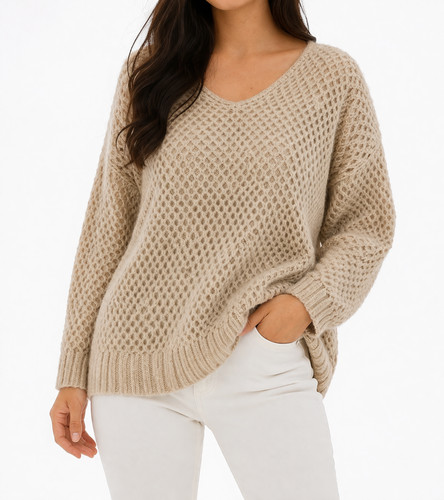Pullover beige milano italy - pullover,