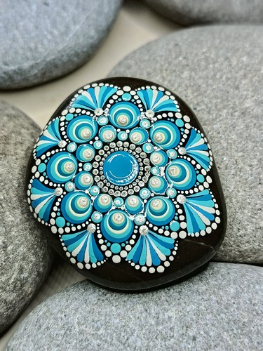 Mandala stein türkis - stein,,