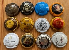 12 Champagnerdeckel Sekt Cremant Kapseln Coins Capsules Veuve Geldermann