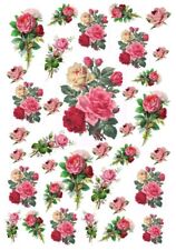 Wasserschiebefolie-Decalfolie-Abziehbild-Vintage-Shabby-Rosen-rosa - rot-90128
