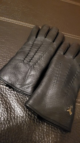 Schwarze lederhandschuhe - schwarze,