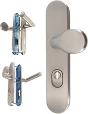 Edelstahl Wohnungstür Schutzbeschlag 1595 CN-Form WE-72 mm mit ZA Türdrücker