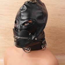 Full Head Bondage Kopfmaske Headgear Hood Harness Zipper Sklave Gimp Maske BDSM