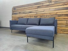 Ecksofa L-Form Grau Stoff Couch Wohnzimmer Modern Zeitlos