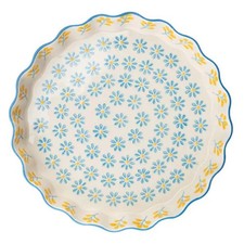 Quicheform 22cm - Floral blau