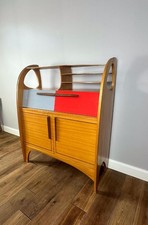 VINTAGE Sekretär Einzelstück 1950-60er edle Furniere, Teakholz Sapeli-Mahagoni