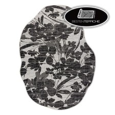 Moderne Teppiche sisal "ORGANIC" Blumen Natur unregelmäßige Form ecru schwarz