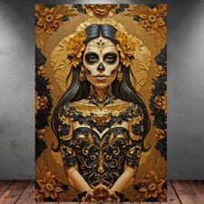 LEINWAND BILD ER XXL ABSTRAKT POP ART TATTOO FRAU GESICHT WAND POSTER P507