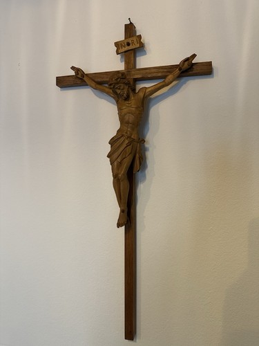 Holz kruzifix wandkreuz braun - holz,
