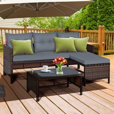 3PCS Outdoor Rattan Furniture