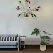 Pendelleuchte Flamme 15 flammig Deckenleuchte Lampe Halogenlampe chrom-bunt