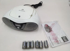 Dual Radio CD Player P 60 BT UKW AUX Bluetooth Weiß inkl. 6 Varta Batterien