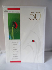 A4 Glückwunsch Grußkarte zum 50. Geburtstag mit Spruch Edler Naturkarton