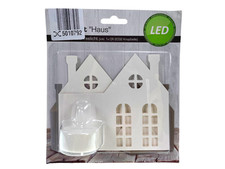 LED Windlicht "Haus" mit LED Teelicht inkl. Batterie