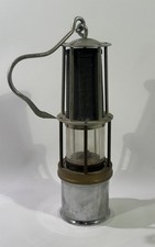 Vintage Bergbau Grubenlampe 874 Benzin Sicherheitslampe in Silber Ungeprüft HL5