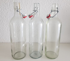 3 x 1L  leere Glasflaschen mit Bügelverschluß - gebraucht