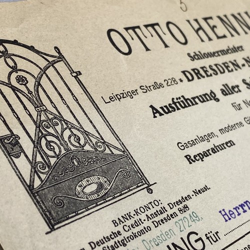 Rechnung 1928 otto - rechnung, v.