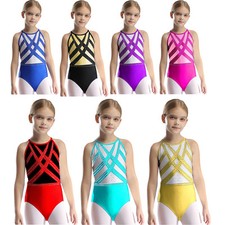 DE Kinder Mädchen Turnanzug Ärmellos Gymnastikanzug Ballettanzug Tanzbekleidung