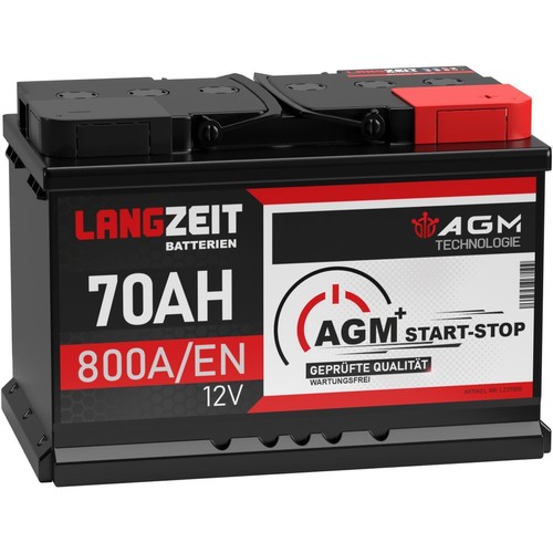 Langzeit agm batterie 70ah 12v - agm,