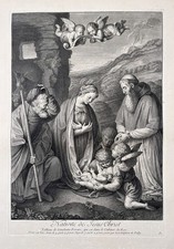 Gaudenzio Ferrari - Jesus Christ Geburt birth Kupferstich engraving gravure 1728