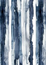 Poster Abstrakte vertikale Streifen - dunkelblaues Wandbild - gerahmt &...