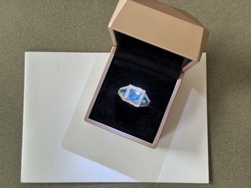 Schweizblauer topas ring - topas,