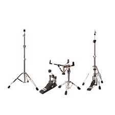 Drum Hardware Set Doppelstrebig Verchromt Snare Becken Hi-Hat Ständer