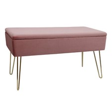 Echtwerk Sitzbank-/Truhe Scarlett mit Samtbezug Aufbewahrungsbox B-WARE