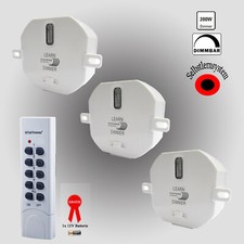 Funkdimmer Set mit Fernbedienung selbstlernend 200W Funk-Einbau-Dimmer 433,92MHZ