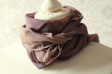 Tuch Seide Aubergine Braun Seidentuch Handarbeit Geschenk Oma Weihnachten