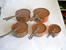 Vintage Kupfer Pfannenset mit