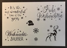 Schablone f.Schild Kreativ 6 Motive Weihnachten Sprüche Christmas Shabby Chic