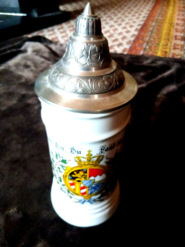 Hoher porzellan bierkrug - hoher, "gott