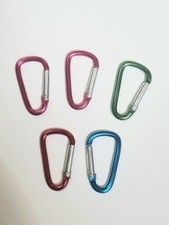 5x Alu Karabinerhaken bunt 3,8 cm Karabiner Haken Schnapphaken Aluminium 