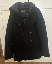 Indigo schwarze Caban-Jacke Gr. S, 50% Wolle, 50% Polyester, gepflegter Zustand