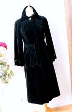 Edler, eleganter Samt-Mantel Raglan rabenschwarz 36/38 WIE NEU