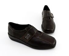 Halbschuhe Remonte Lofters Slipper Klettverschluss Echtleder braun Gr.7,5 = 40,5