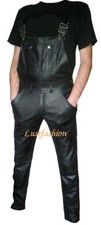 LATZHOSE schwarz Lederhose mit